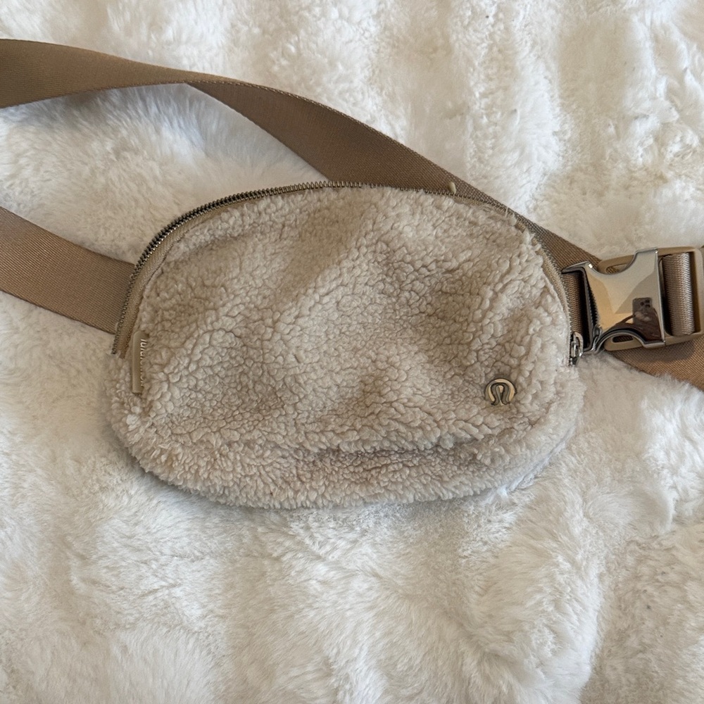 Lululemon Athletica Tan Sherpa Crossbody Bag